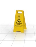 Warnschild Achtung - Gefahrenhinweis Rutschgefahr Warnschild gelb 24 x 61 cm Kunststoff