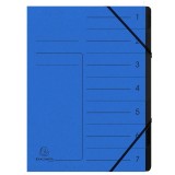 Exacompta Ordnungsmappe - 7 Fächer, A4, Colorspan-Karton, blau Ordnungsmappe 7 blau A4 Gummizug