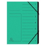 Exacompta Ordnungsmappe - 7 Fächer, A4, Colorspan-Karton, grün Ordnungsmappe 7 grün A4 Gummizug