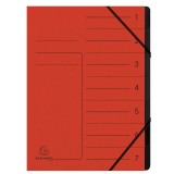 Exacompta Ordnungsmappe - 7 Fächer, A4, Colorspan-Karton, rot Ordnungsmappe 7 rot A4 Gummizug