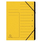 Exacompta Ordnungsmappe - 7 Fächer, A4, Colorspan-Karton, gelb Ordnungsmappe 7 gelb A4 Gummizug