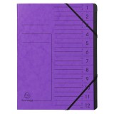 Exacompta Ordnungsmappe - 12 Fächer, A4, Colorspan-Karton, violett Ordnungsmappe 12 violett A4