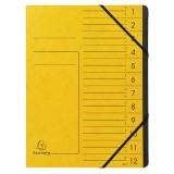 Exacompta Ordnungsmappe - 12 Fächer, A4, Colorspan-Karton, gelb Ordnungsmappe 12 gelb A4 Gummizug
