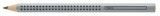 FABER-CASTELL Bleistift Jumbo Grip - HB, silber mit Namensfeld Bleistift HB ohne Radierer silber
