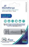 MediaRange USB Stick 3.0 - 128 GB, Kombo-Stick mit USB Type-C Stecker, silber USB Stick 128 GB