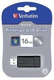 Verbatim USB Stick 2.0 PinStripe - 16 GB, schwarz USB Stick 16 GB USB 2.0 bis zu 8 MB/s schwarz