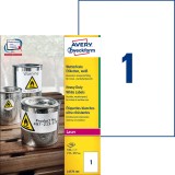 Avery Zweckform® L4775-100 Folienetiketten - 210 x 297 mm, weiß, 100 Etiketten, permanent, wetterfest