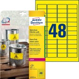 Avery Zweckform® L6103-20 Folienetiketten - 45,7 x 21,2 mm, gelb, 960 Etiketten, permanent, wetterfest