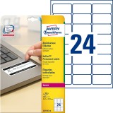 Avery Zweckform® L6146-20 Etikett Sicherheit - 63,5 x 33,9 mm, weiß, 480 Etiketten, permanent, manipulationssicher