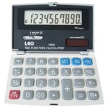 LEO® Taschenrechner 106S II - Solar-/Batteriebetrieb, 10stellig, LC-Display klappbar, silber/grau