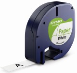 Dymo® Schriftbandkassetten Papier - 12 mm x 4 m, schwarz/weiß für LetraTag® Beschriftungsgeräte