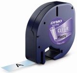 Dymo® Schriftbandkassetten Kunststoff - laminiert, 12 mm x 4 m, schwarz auf transparent Schriftband