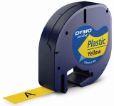 Dymo® Schriftbandkassetten Kunststoff - laminiert, 12 mm x 4 m, schwarz auf gelb Schriftband gelb