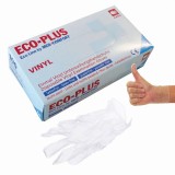 ECO-PLUS Einmalhandschuhe - Größe M, 100 Stück, Vinyl, weiß Handschuhe M weiß Vinyl puderfrei