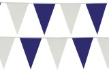 Wimpelkette - blau/weiß, Kunststoff, 10 m wetterfest Girlande blau/weiß 10 m 30 Flaggen Kunststoff