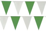 Wimpelkette - grün/weiß, Kunststoff, 10 m wetterfest Girlande grün/weiß 10 m 30 Flaggen