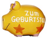 KCG Spardose Schwein Zum Geburtstag - klein Spardose Schwein Zum Geburtstag 12,5 cm 9,5 cm Keramik