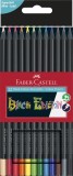 FABER-CASTELL Black Edition Bunstift - 12er Kartonetui Farbstiftetui 12 Farben sortiert soft 3,3 mm