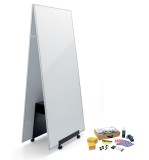 SIGEL 2x Whiteboard agiles Meet up-Bundle - 90 x 180 cm, Aufsteller und gratis Moderationskoffer