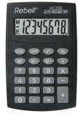 Rebell® Taschenrechner - Batteriebetrieb, 8-stellig, LCD-Display, schwarz inkl. Knopfzelle schwarz