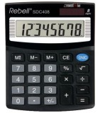 Rebell® Tischrechner - Solar-/Batteriebetrieb, 8-stellig, LCD-Display, schwarz Taschenrechner LCD