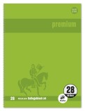 Staufen® Collegeblock Premium LIN 28 - A4, 80 Blatt, 90 g/qm, grün, kariert mit Doppelrand A4
