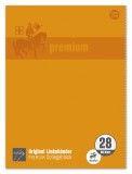 Staufen® Collegeblock Premium LIN 28 - A4, 80 Blatt, 90 g/qm, orange, kariert mit Doppelrand A4