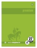 Staufen® Collegeblock Premium LIN 27 - A4, 80 Blatt, 90 g/qm, grün, liniert mit Doppelrand A4