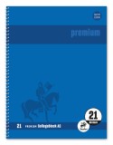 Staufen® Collegeblock Premium LIN 21 - A5, 80 Blatt, 90 g/qm, blau, liniert mit Rand innen A5