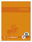 Staufen® Collegeblock Premium LIN 21 - A4, 80 Blatt, 90 g/qm, orange, liniert mit Rand innen A4