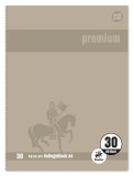 Staufen® Collegeblock Premium LIN 30 - A4, 80 Blatt, 90 g/qm, grau, blanko Collegeblock A4 4-fach