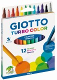 GIOTTO Fasermaler Turo Color - 12 Stück sortiert Faserschreiberetui 12 Farben sortiert