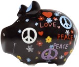 KCG Spardose Schwein Love and Peace - Keramik, klein Spardose Schwein Love and Peace 12,5 cm 9 cm