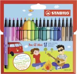 STABILO® Premium-Filzstift - Pen 68 Mini - 18er Pack - mit 18 verschiedenen Farben ca. 1 mm