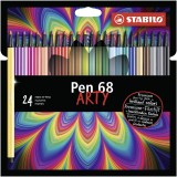 STABILO® Premium-Filzstift - Pen 68 - ARTY - 24er Pack - mit 24 verschiedenen Farben ca. 1 mm