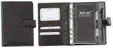 bind® Systemplaner A6 Office, Nappaleder, schwarz, mit Druckknopfverschluss ohne Kalendarium Timer