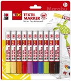Marabu Stoffmalstift Kids Set - 10 Stück sortiert Textilmarker 10 Farben sortiert 3 mm Rundspitze