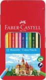 FABER-CASTELL Buntstifte - 12er Metalletui, sortiert, hexagonal Farbstiftetui 12 Farben sortiert