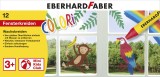 Eberhard Faber Wachsmalkreide EFA Fensterkreide - dreikant, für Fenster, Kartonetui 12 Stück sortiert
