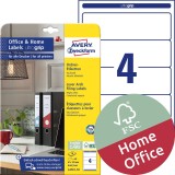 Avery Zweckform® L4761-10 Home Office Ordnerrücken-Etikett - kurz/breit, 61 x 192 mm,weiß, 40 Stück