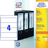 Avery Zweckform® L6061-100 Ordner-Etiketten - breit/kurz, 400 Stück, weiß Rückenschild weiß