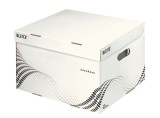 Leitz 6136 Archiv Container easyboxx M - Wellpappe (RC), Tragkraft 15 kg, weiß Archivbox weiß