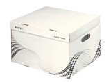 Leitz 6137 Archiv Container easyboxx L - Wellpappe (RC), Tragkraft 17 kg, weiß Archivbox weiß