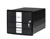HAN Schubladenbox IMPULS - A4/C4, 3 geschlossene Schubladen, inkl. Einsatz + Schloss, schwarz A4/C4