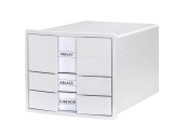 HAN Schubladenbox IMPULS - A4/C4, 3 geschlossene Schubladen, inkl. Einsatz, weiß Schubladenbox 3