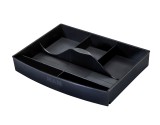 HAN Schubladeneinsatz mit 6 Fächern und Griff - schwarz Schubladenbox schwarz 6 237 x 40 x 180 mm