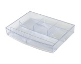 HAN Schubladeneinsatz mit 6 Fächern und Griff - transparent-glasklar Schubladenbox 6