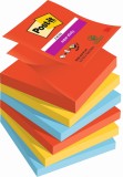 Post-it® SuperSticky Haftnotizblock Z-Notes Playful - 76 x 76 mm, 6x 90 Blatt, sortiert Haftnotiz