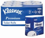 Kleenex® Toilettenpapier - 4-lagig, weiß, 6x 4 Rollen Toilettenpapier 4-lagig 160 Blatt