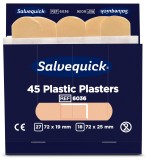 Salvequick® Pflaster-Strips - 6x 45 Stück, wasserabweisend Plastic Pflaster braun Plastic